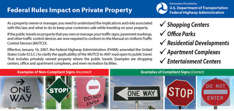 Federal Rules for Traffic Signs on Private Property