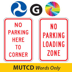 MUTCD Words Only Prohibitive No Parking Lot Signs