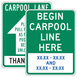 School Parking Lot: Drop-Off and Carpool Lane Signs