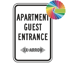 Apartment Guest Entrance (Custom Color/Arrow) Sign