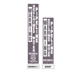 Reclaimed Water Pipeline Decals for Ground Mount Flex Delineators & Utility Markers