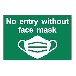 No Entry Without Face Mask (Face Mask Symbol) Window Decal