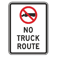 (No Truck Symbol) No Truck Route Sign