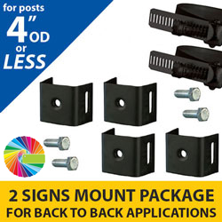 Semi Gloss Powder Painted Snap Lock Assembly and Minus 4 Bracket 2 Signs Mounting Package