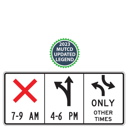 Reversible Lane Control Sign | Updated 2023 MUTCD Legend