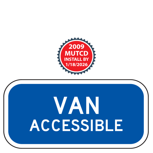 Van Accessible Plaque (Blue) | 2009 MUTCD
