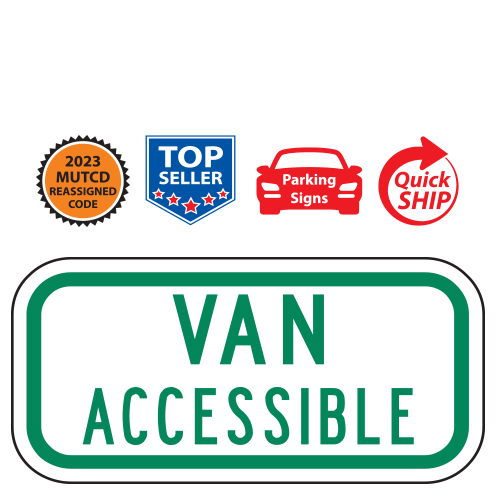 Van Accessible Plaque (Green) | 2023 MUTCD