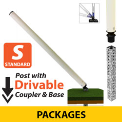 Flexible Sign Posts with Coupler and Drivable Base