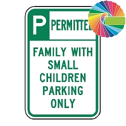 Families With Small Children Parking Only | Header & Words | Universal Permissive Parking Sign