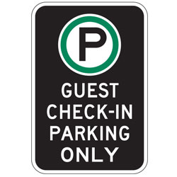 Oxford Series: (Parking Symbol) Guest Check In Parking Only Sign