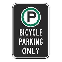 Oxford Series: (Parking Symbol) Bicycle Parking Only Sign