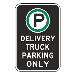 Oxford Series: (Parking Symbol) Delivery Truck Parking Only Sign