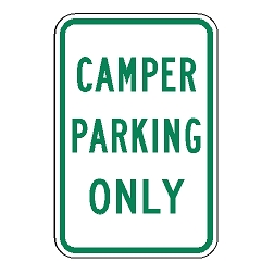 Camper Parking Only Sign