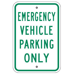 Emergency Vehicle Parking Only Sign