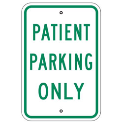 Patient Parking Only Sign