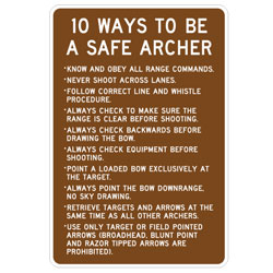 10 Ways To Be A Safe Archer Sign
