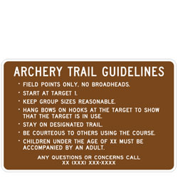 Archery Trail Guidelines Sign