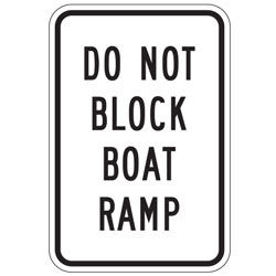 Do Not Block Boat Ramp Sign
