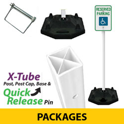 X Tube Flexible Sign Posts, Portable Base and Quick Release Pin
